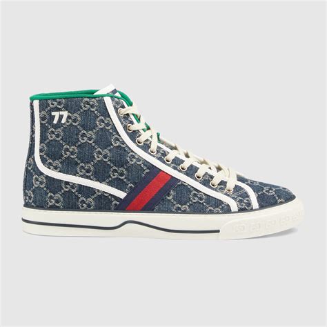 gucci sneakers fur|denim Gucci sneakers.